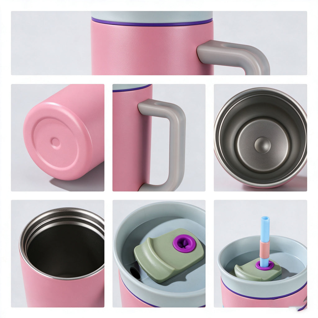40 Oz Stainless Steel Insulated Tumbler Double Wall Straw Cup Vacuum Flask for Outdoor Travel Office
