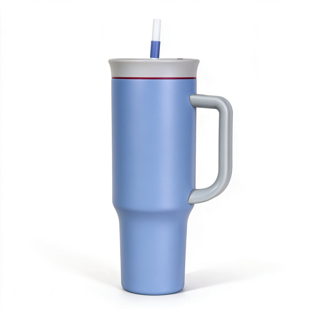 40 Oz Stainless Steel Insulated Tumbler Double Wall Straw Cup Vacuum Flask for Outdoor Travel Office