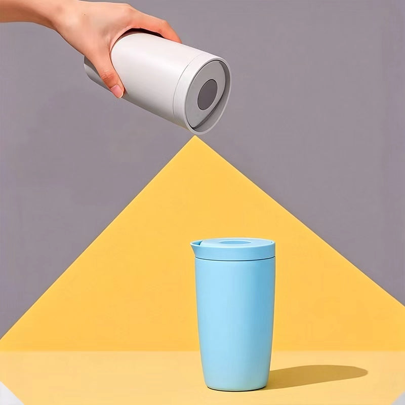 350ml Double Wall Stainless Steel Travel Coffee Cup, Push Button Lock Lid Leakproof Vacuum Insulated Coffee Tumbler