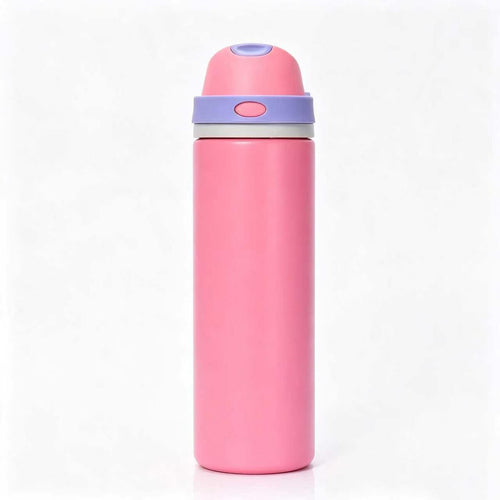 750ml Custom Logo Stainless Steel Vacuum Insulated Water Bottle, One Touch Flip Lid Leakproof Portable Thermos