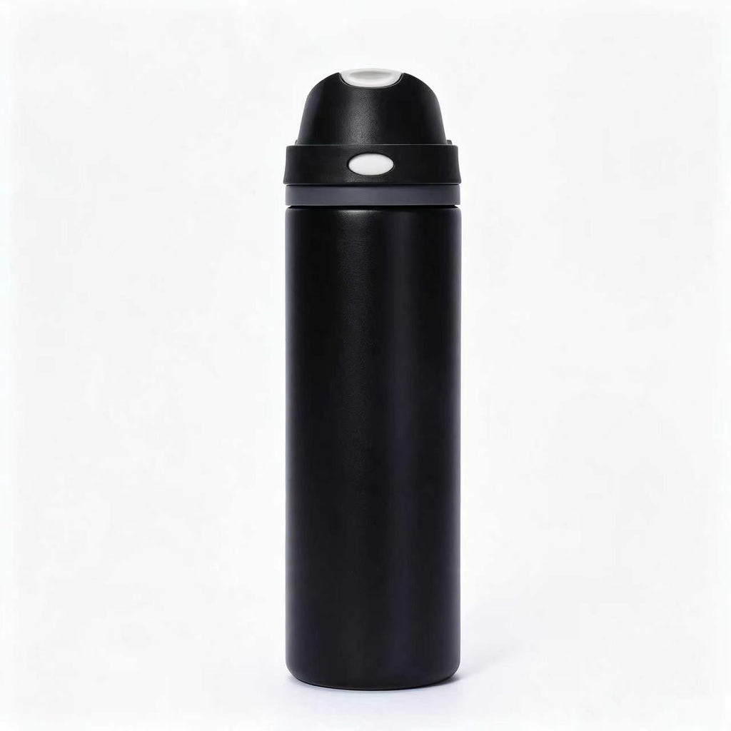 750ml Custom Logo Stainless Steel Vacuum Insulated Water Bottle, One Touch Flip Lid Leakproof Portable Thermos