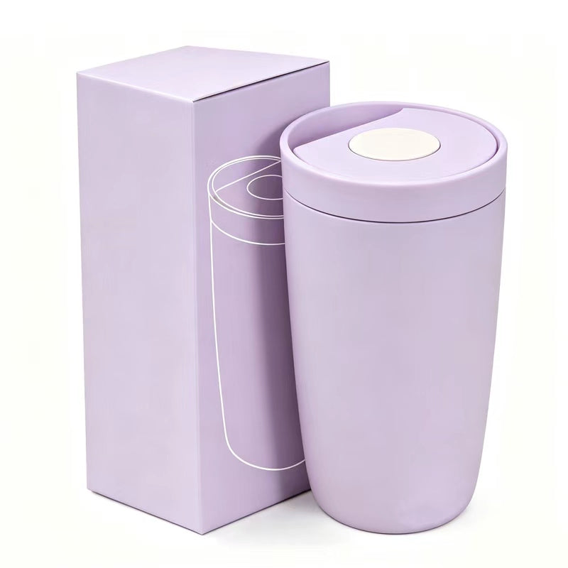 350ml Double Wall Stainless Steel Travel Coffee Cup, Push Button Lock Lid Leakproof Vacuum Insulated Coffee Tumbler