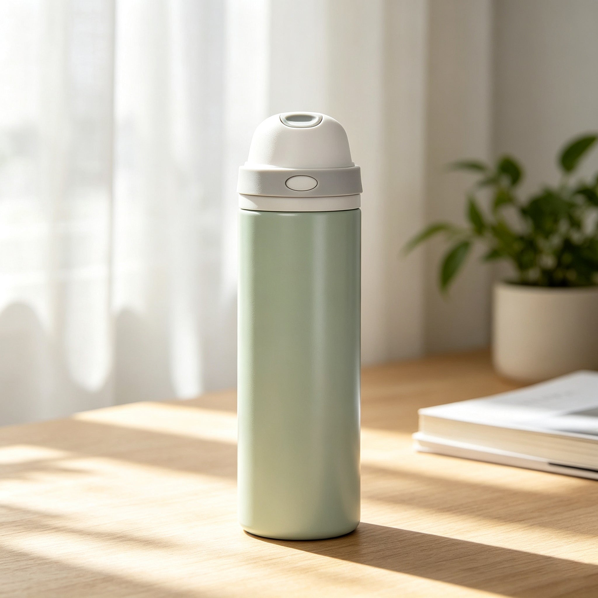 750ml Custom Logo Stainless Steel Vacuum Insulated Water Bottle, One Touch Flip Lid Leakproof Portable Thermos