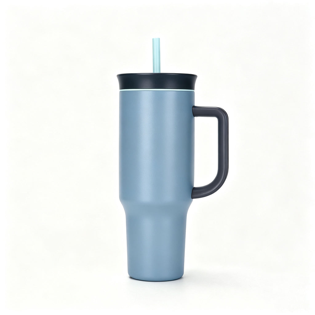 40 Oz Stainless Steel Insulated Tumbler Double Wall Straw Cup Vacuum Flask for Outdoor Travel Office