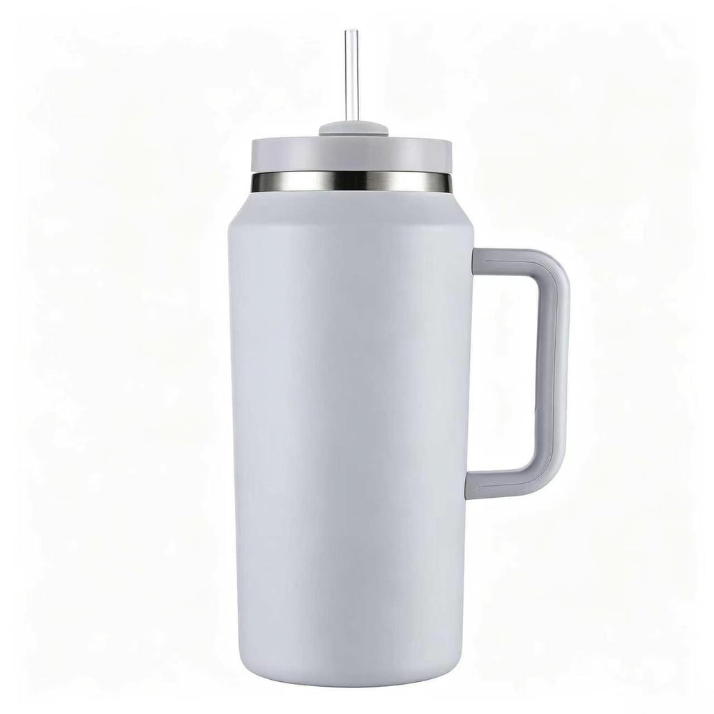 64oz Stainless Steel Vacuum Insulated Tumbler Handle Straw Large Capacity Travel Outdoor Sports Camping Hiking 12-24 Hours