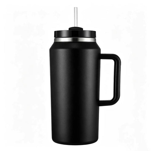 64oz Stainless Steel Vacuum Insulated Tumbler Handle Straw Large Capacity Travel Outdoor Sports Camping Hiking 12-24 Hours