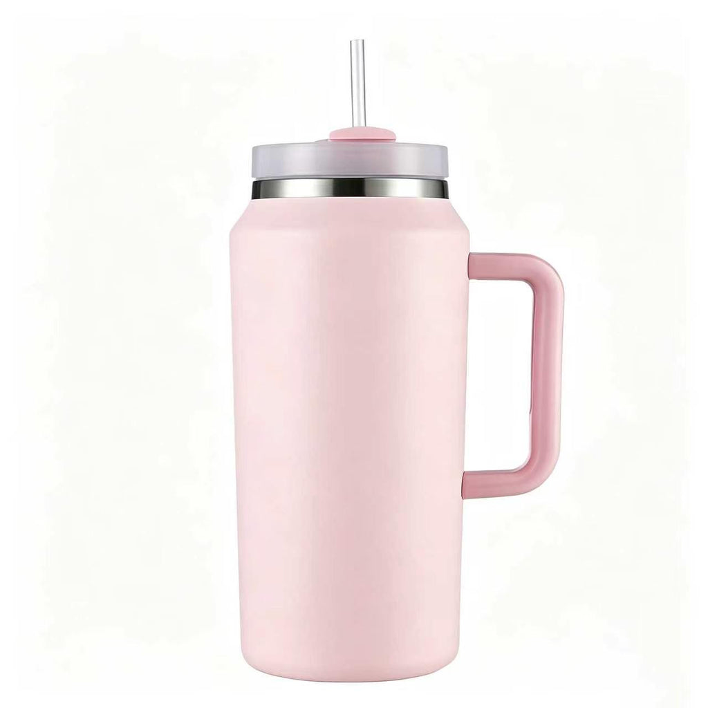 64oz Stainless Steel Vacuum Insulated Tumbler Handle Straw Large Capacity Travel Outdoor Sports Camping Hiking 12-24 Hours