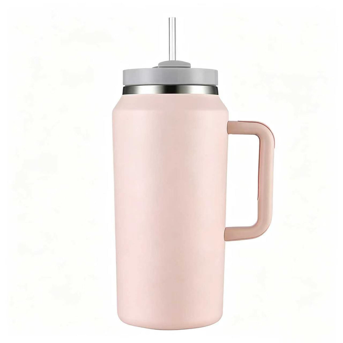 64oz Stainless Steel Vacuum Insulated Tumbler Handle Straw Large Capacity Travel Outdoor Sports Camping Hiking 12-24 Hours