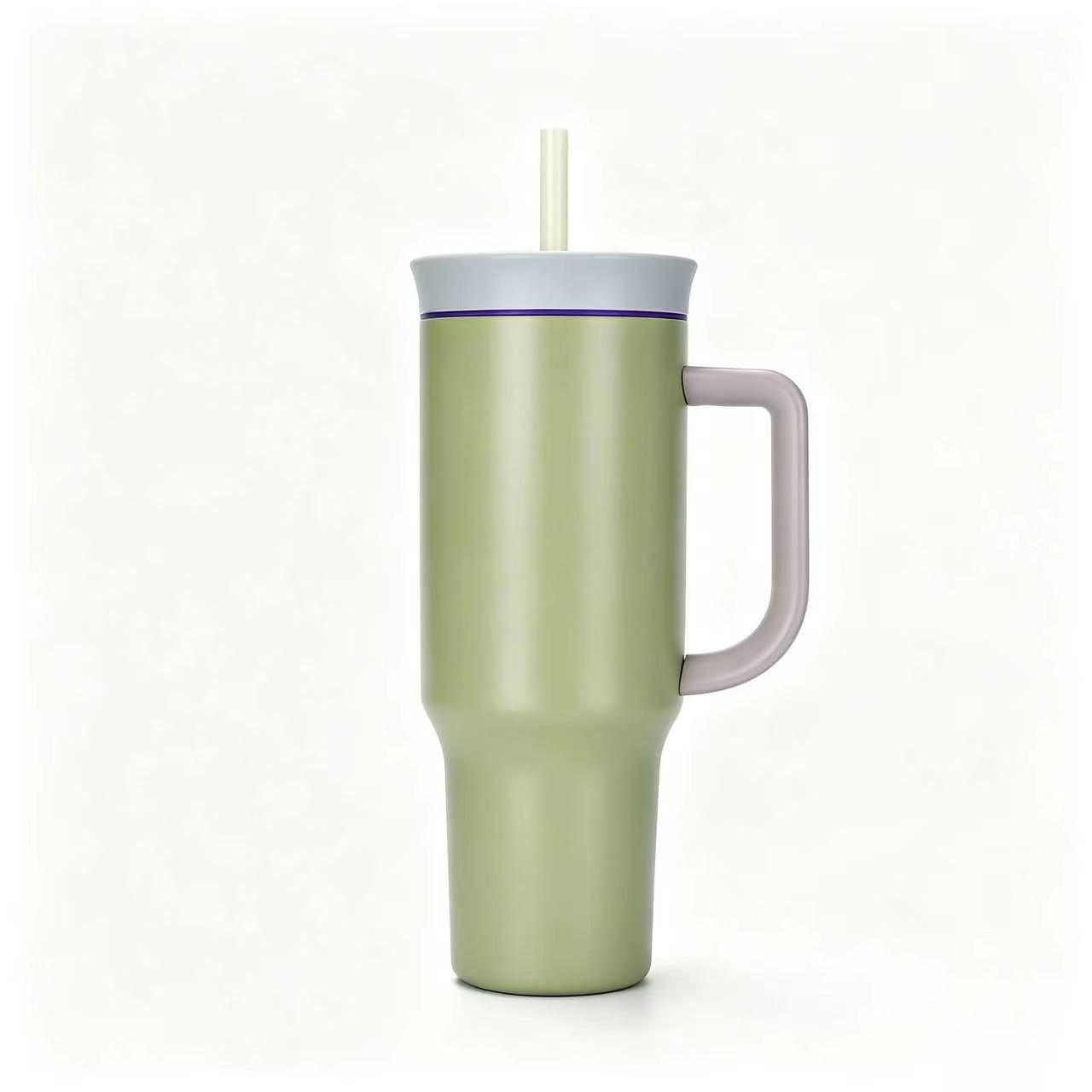 40 Oz Stainless Steel Insulated Tumbler Double Wall Straw Cup Vacuum Flask for Outdoor Travel Office