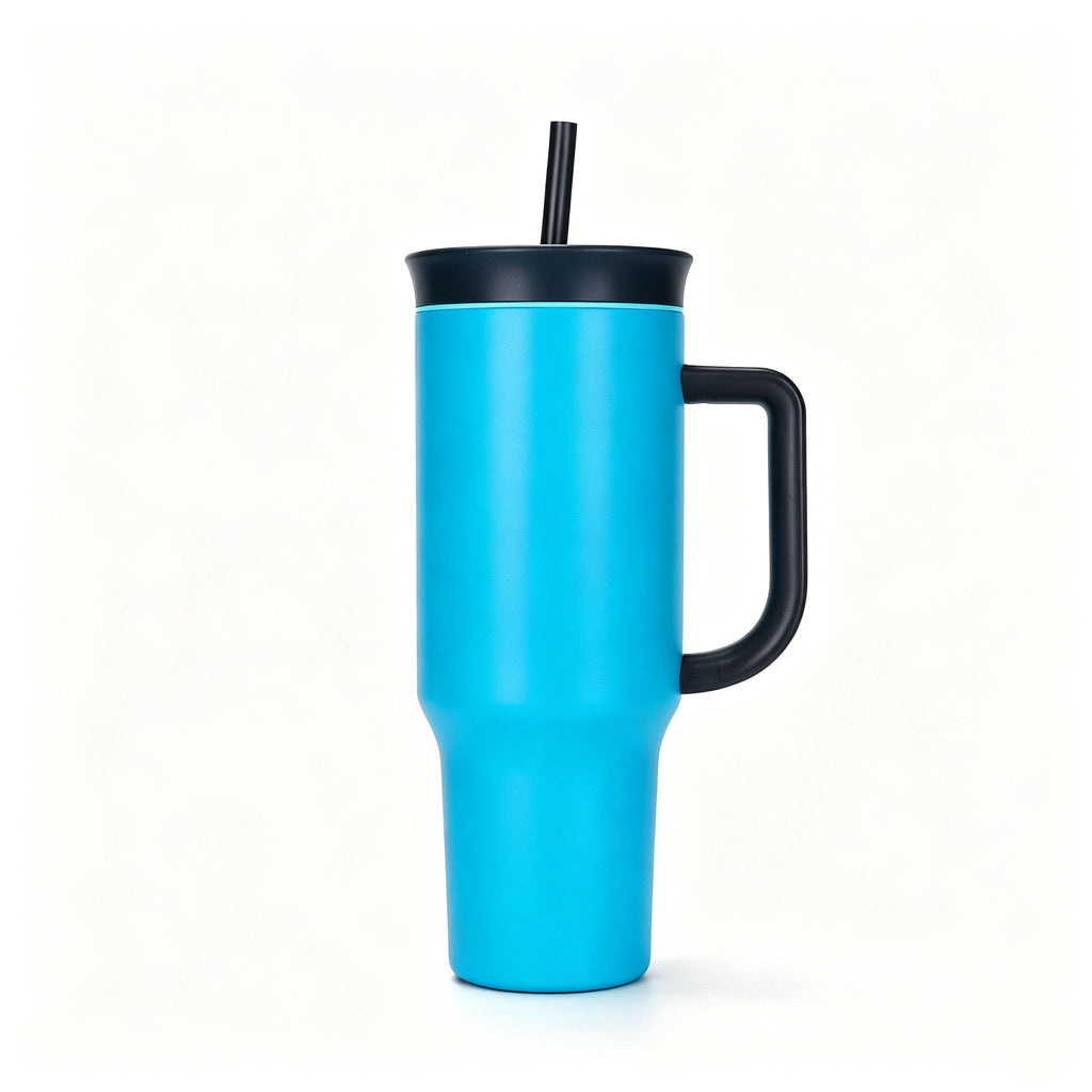 40 Oz Stainless Steel Insulated Tumbler Double Wall Straw Cup Vacuum Flask for Outdoor Travel Office