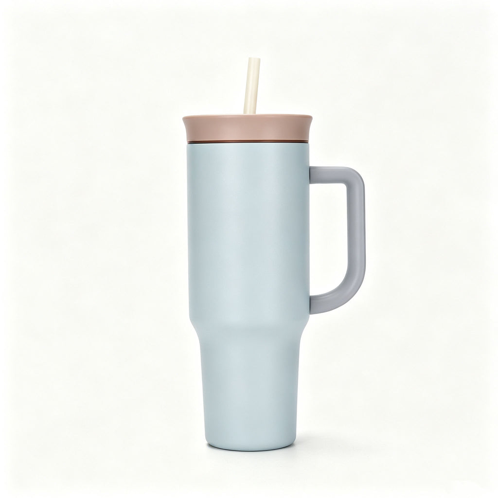 40 Oz Stainless Steel Insulated Tumbler Double Wall Straw Cup Vacuum Flask for Outdoor Travel Office