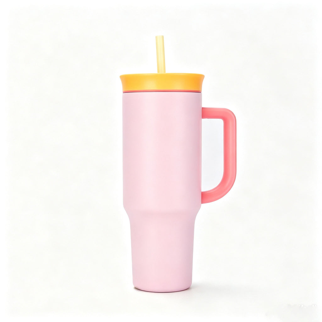 40 Oz Stainless Steel Insulated Tumbler Double Wall Straw Cup Vacuum Flask for Outdoor Travel Office