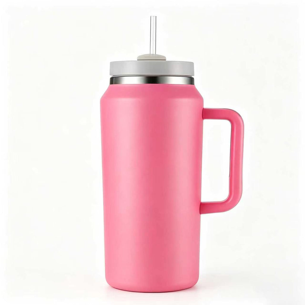 64oz Stainless Steel Vacuum Insulated Tumbler Handle Straw Large Capacity Travel Outdoor Sports Camping Hiking 12-24 Hours