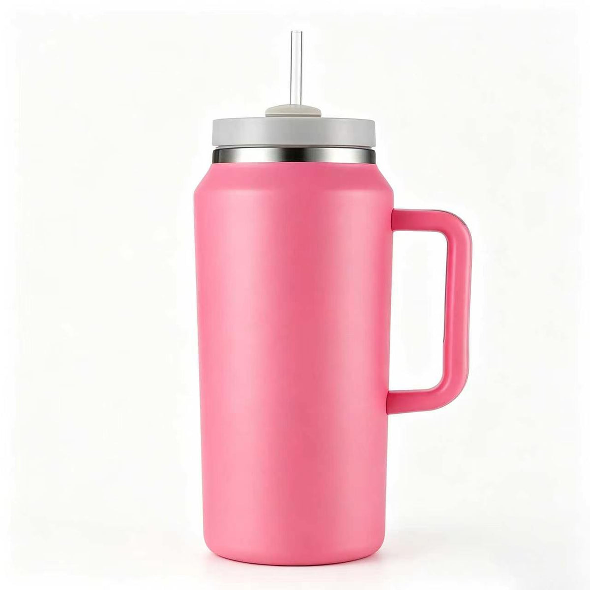 64oz Stainless Steel Vacuum Insulated Tumbler Handle Straw Large Capacity Travel Outdoor Sports Camping Hiking 12-24 Hours